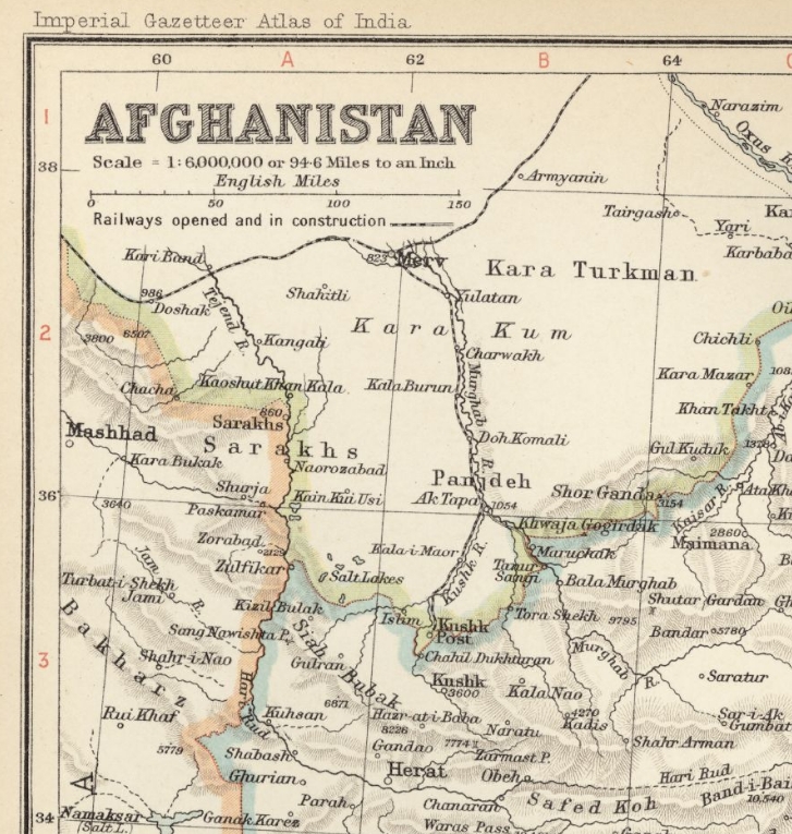Imperial Gazetteer of India 1909 map of Afghanistan 